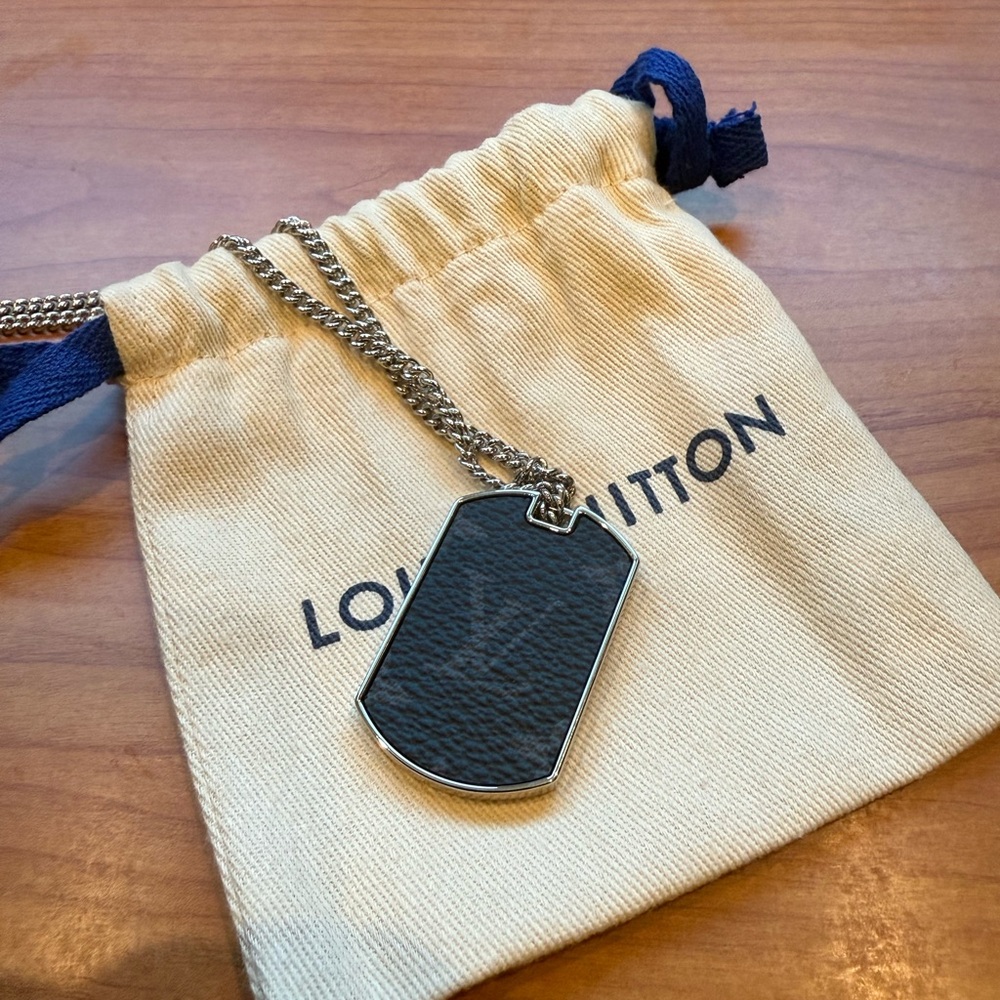 Louis Vuitton Silver Eclipse Locket Necklace